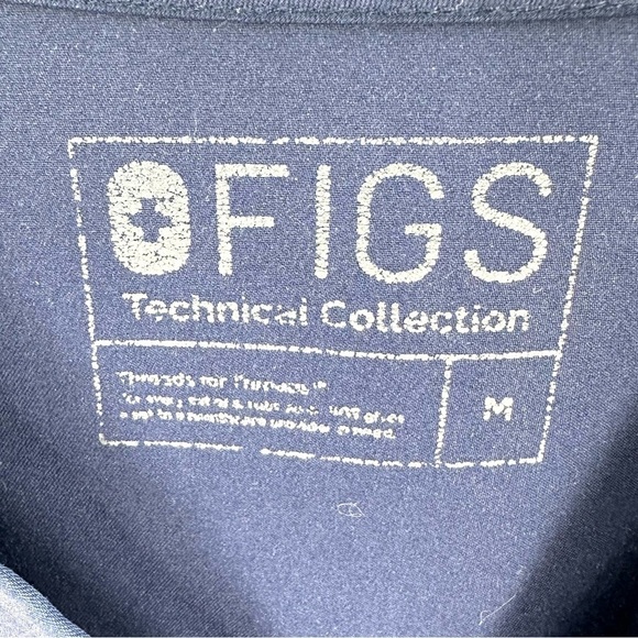 Figs Casma Scrub Top Sz M Navy Blue Short Sleeve Uniform Nurse Medical Pockets - Picture 5 of 9